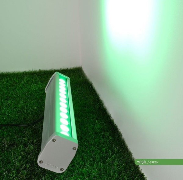 Ack AT20-01253 12X1W Yesıl Ip65 36Cm Led Wallwasher