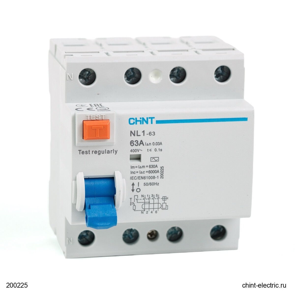 Chint 200225 Nl1 Serisi Ac Tipi 6Ka 4 Kutuplu 30Ma 63A Ka