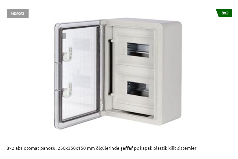 Adal MD9092 250X350X150 8X2 Pc Kapaklı Otomat Panosu