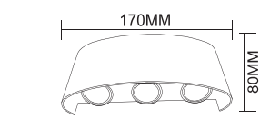 Ack AH07-07201 6*1W / Smd Chıp / Siyah Aplik / 3000K / Ip54 /