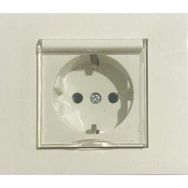 Ovivo 600-000301-243 Grano Beyaz Kapaklı Topraklı Priz Çocuk Kor. (Ürün Çerçevesizdir)