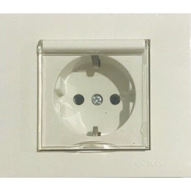 Ovivo 600-000301-243 Grano Beyaz Kapaklı Topraklı Priz Çocuk Kor. (Ürün Çerçevesizdir)
