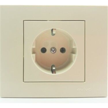 Ovivo 600-000302-218 Grano Krem Topraklı Priz Çocuk Korumalı (Ürün Çerçevesizdir)