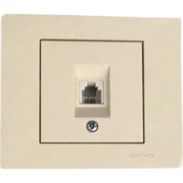 Ovivo 600-000302-223 Grano Krem Nümeris Telefon Prizi Rj11-Cat3 (Ürün Çerçevesizdir)