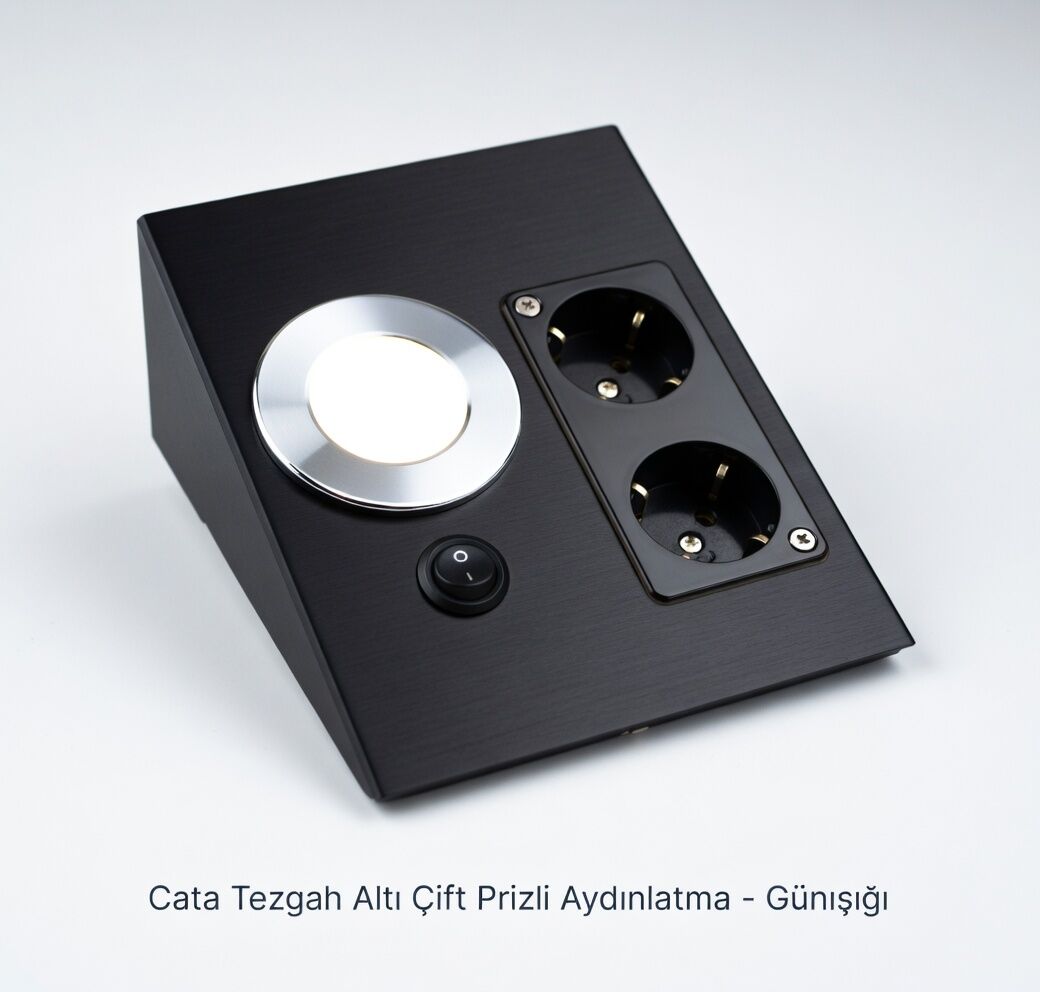 CATA LEDLİ ÜÇGEN SPOT SİYAH KASA(ÇİFT PRİZLİ)(GÜNIŞIĞI IŞIK RENGİ)