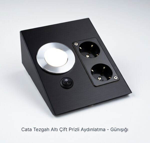 CATA CT-5110 Ledli Üçgen Spot SİYAH Kasa(Çift Prizli)(Beyaz IŞIK