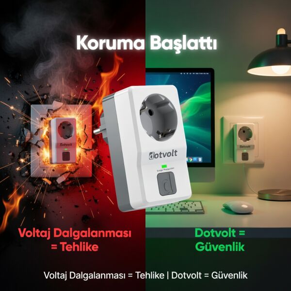 Dotvolt 1070321 Surge 1'Li Akım Koruma Prizi-1050J