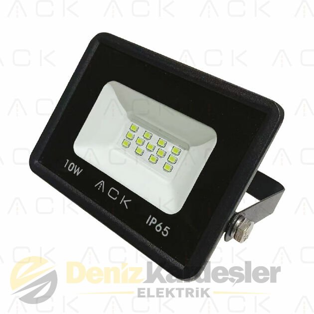 Ack 10W Siyah Led Projektör 3000K