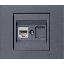 Ovivo 600-000311-223 Grano Füme Nümeris Telefon Priz Cat3 (Ürün Çerçevesizdir)