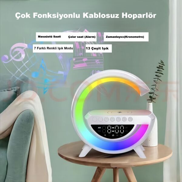 Forlife FL-8093 Kablosuz Şarjlı- Hoparlörlü G Masa Lambası