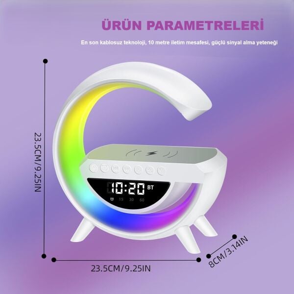 Forlife FL-8093 Kablosuz Şarjlı- Hoparlörlü G Masa Lambası