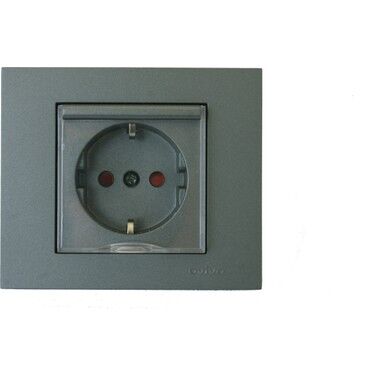 Ovivo 600-000311-243 Grano Füme Kapaklı Topraklı Priz Çocuk K. (Ürün Çerçevesizdir)
