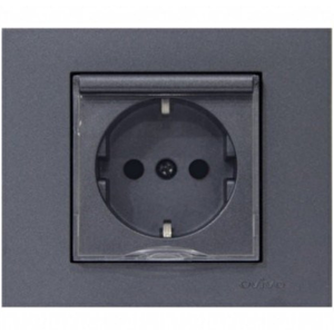 Ovivo 600-000311-249 Grano Füme Kapaklı Topraklı Priz (Ürün Çerçevesizdir)