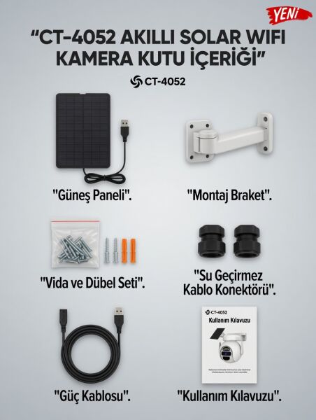 Cata CT-4052 Solar Dış Mekan Kamera