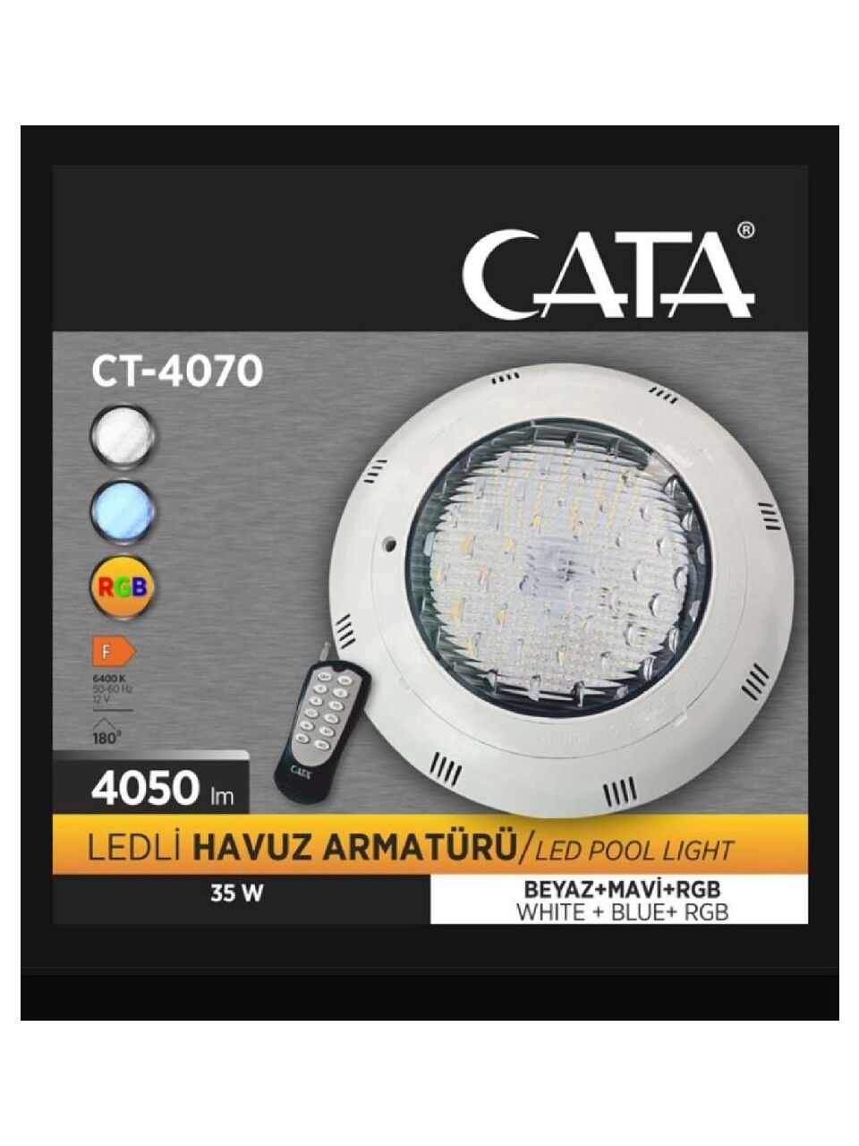 Cata CT-4070 Rgb Ledli Havuz Armatürü 35 W Kumandalı