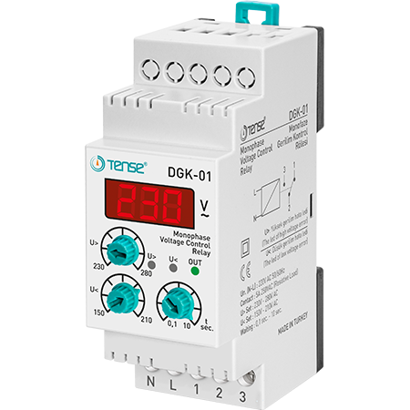 Tense DGK-01 Dijital Gerilim Kontrol Rölesi, Monofaze