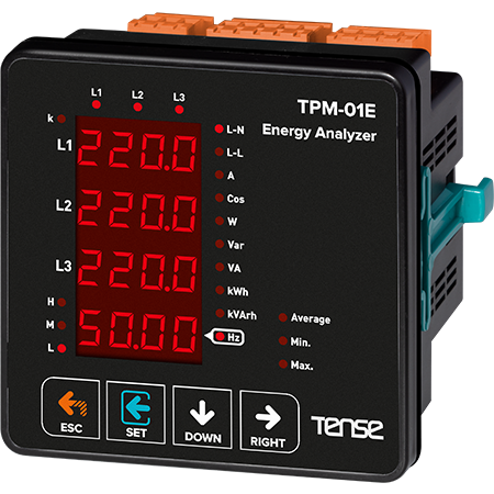 Tense TPM-01E Şebeke Analizörü,Displayli,96X96