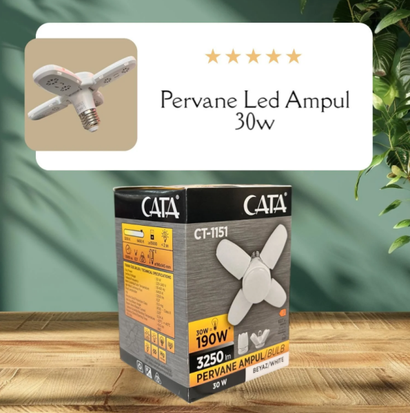 Cata CT-1151 30W Pervane Ampul ( Beyaz)