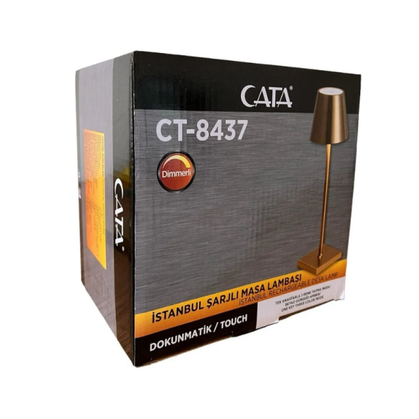 Cata CT-8437G İstanbul Sarjlı Masa Lambası Gold