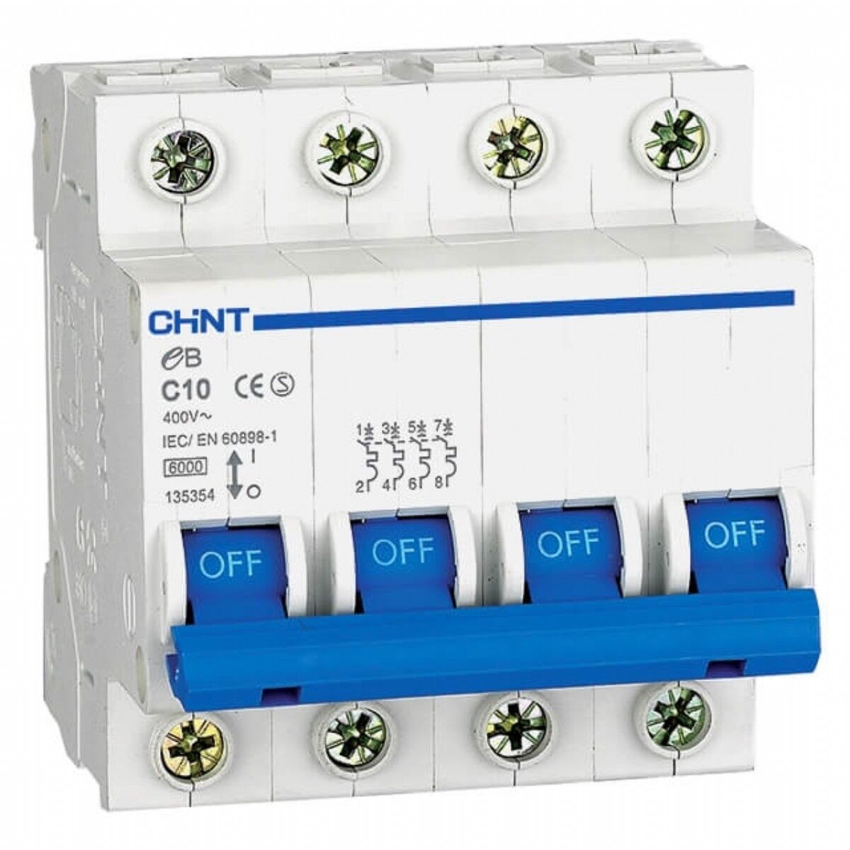Chint 179918 Nb1 Serisi / 4 Kutuplu 10Ka / C Tipi 50A Oto