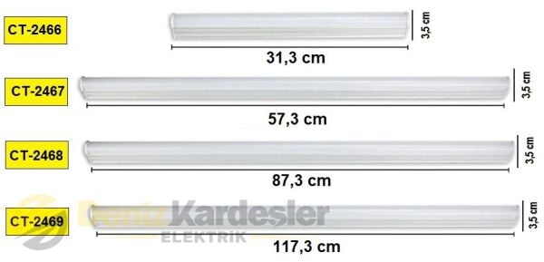 CATA 5W T5 LEDLİ BANT ARMATÜR ( BEYAZ )