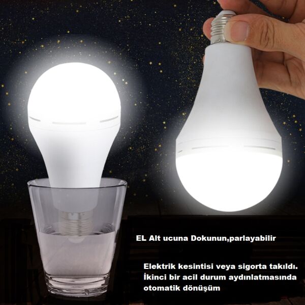 Cata CT-4229B 9W Şarjlı Led Ampul (Beyaz)