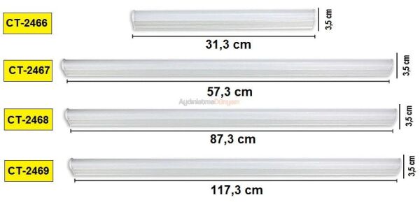 Cata CT-2467B 10W T5 Ledli Bant Armatür ( Beyaz)