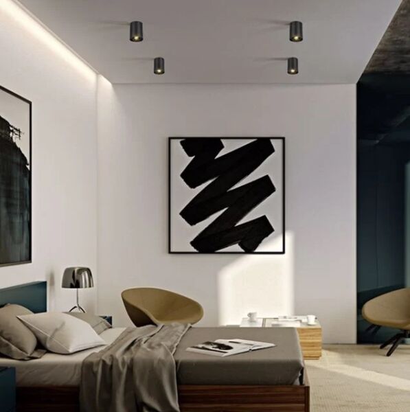 Cata CT-5421SP Foça Sıva Üstü Armatür ( Gu-10 ) (Siyah+Platı