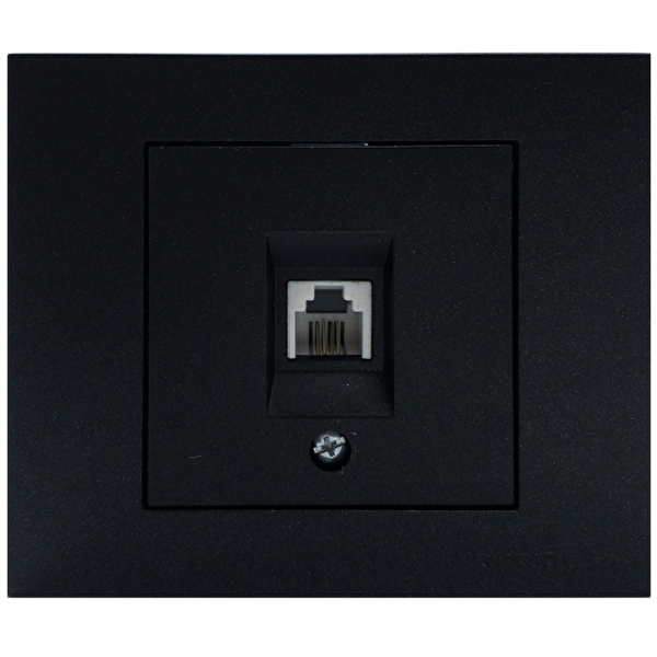 Ovivo 600-000317-223 Grano Metalik Siyah Nümeris Telefon Priz (Ürün Çerçevesizdir)