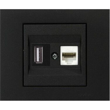 Ovivo 600-000317-235 Grano Metalik Siyah Usb Prizi